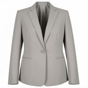 Kasper Blazer Women Size 12P Beige Front Slip Pockets Long Sleeve 1 Button Lined